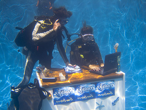 underwater office scuba