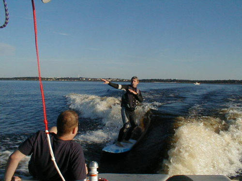 Ed Geary surfing behind his Moomba - Customer Photos