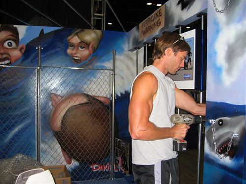 Putting the finishing touches on. - SurfExpo, Sep 2004